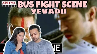 YEVADU BUS FIGHT SCENE | RAM CHARAN, ALLU ARJUN | COUPLE REACTION | BOYFRIEND GIRLFRIEND REACTION