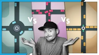 Traffic Light VS. Roundabout (Mini Motorways)