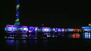 3d mapping of the tower in Ostankino at Circle of Light Festival 2017