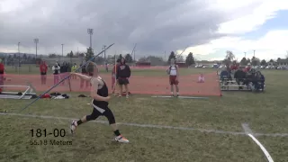 Brady Coffman- Bozeman High School- Javelin Throw 188-05
