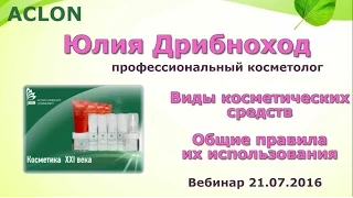 Виды косметических средств. Косметика ACLON