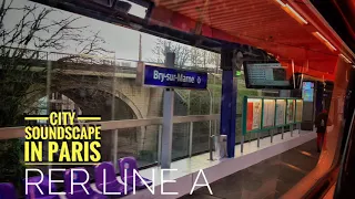 🇫🇷 CITY SOUNDSCAPE IN FRANCE ( RER LINE A)  11/01/2021 PARIS 4K