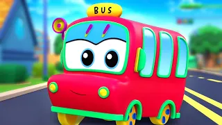 Wheels On The Bus Go Round And Round, Vehicle Rhymes And Kids Songs