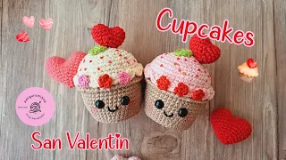 Cupcakes de San Valentin 🧁❤️ ( tejido a crochet)