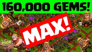 Clash of Clans GEMMED TO MAX ♦ 160,000 Gems - Town Hall 11!  ♦ CoC ♦