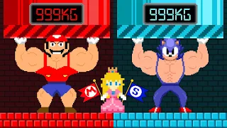 Mario and Sonic Muscle Hot vs Cold Challenge!