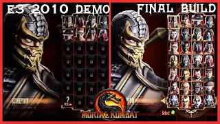 MORTAL KOMBAT 9 (2011) E3 2010 Build Vs Final Build