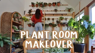 PLANT ROOM MAKEOVER! | DIY plant wall & library ladder