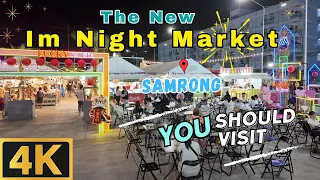 【4K】Walking Tour | The New Im Night Market | Samut Prakan, Thailand 2024