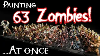 Batch painting 63 zombies for Zombicide: Black Plague