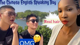 Chinese English boy got attracted to the black girl cos of her hair 😳😳