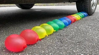 Crushing Crunchy & Soft Things by Car! EXPERIMENT: Car vs Coca Cola, Fanta, Mirinda Balloons