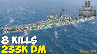 World of WarShips | Worcester | 8 KILLS | 233K Damage - Replay Gameplay 1080p 60 fps