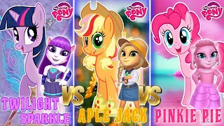 My talking angela 2 || My Little Pony || Apple Jack vS Pinkie Pie vS Twilight Sparkle || cosplay