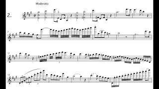 Paganini - Four Studies for Solo Violin: No. 2 in A Major, Moderato (Sheet Music)