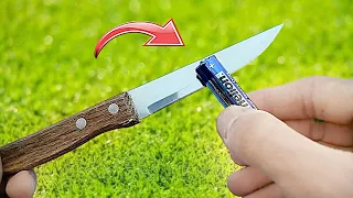 3 easy ways to sharpen a knife like a razor! Amazing idea