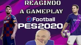 PES 2020 GAMEPLAY COMPLETA MINHA REAÇÃO A NOVA GAMEPLAY - BARCELONA VS TIME LEGENDS