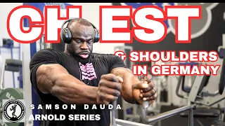 Training shoulders & chest at best gym in Meschede Germany  | Samson Dauda