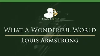 Louis Armstrong - What A Wonderful World - LOWER Key (Piano Karaoke / Sing Along)