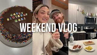 VLOG: Max's bday weekend, baking a surprise cake, superbowl, etc !