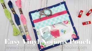 Easy Mini Vinyl Notions Pouch // SEWING TUTORIAL!