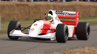 Sebastian Vettel Driving Ayrton Senna's Orginal McLaren MP4/8 F1 Car!