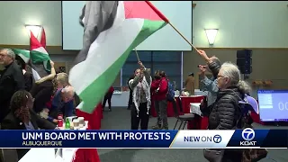 Protestors clash with UNM board of regents Thursday