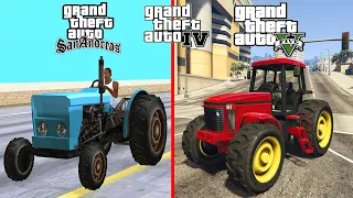 COMPARACIÓN de TRACTORES en GTA sa GTA 4 y GTA 5 | CUÁL es el MEJOR TRACTOR 2024