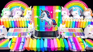 Unicorn Rainbow Slime Mixing Random Cute,shiny things into slime #ASMR #Satisfying #slimevideos #슬라임