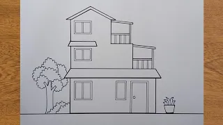 How to Draw a Level 3 House | Very Easy | Drawing House For Beginners