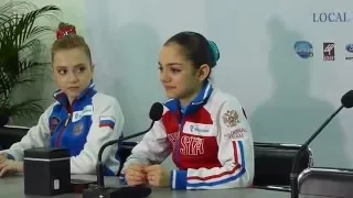 Evgenia Medvedeva - press-conference after LP World Juniors 2014