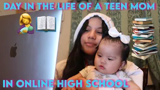 DAY IN THE LIFE OF A TEEN MOM IN ONLINE SCHOOL 🤰💕 FT. YAFEINI JEWERLY