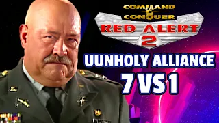 Red Alert 2 | Unholy Alliance - Down Position | (7 vs 1 + Superweapons)