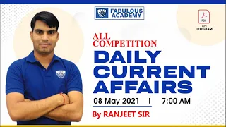 8 May Current Affairs 2021 | Current Affairs Today | दैनिक समसामयिकी | Daily Current Affairs