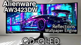 QD-OLED AW3423DW UltraWide Monitor First Impressions Reflections Pixel Shift Wallpaper Engine