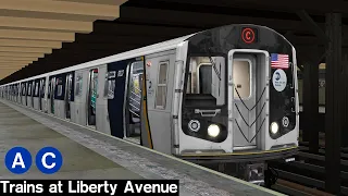 OpenBVE Virtual Railfanning: A and C Trains at Liberty Avenue