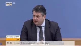 Rüstungsexportpolitik: Sigmar Gabriel äußert sich auf Pressekonferenz am 19.02.2016