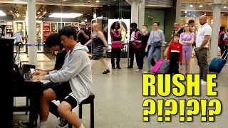 BRAVE or INSANE? Playing RUSH E Four Hands in Public By Ear | Cole Lam 15 Years Old