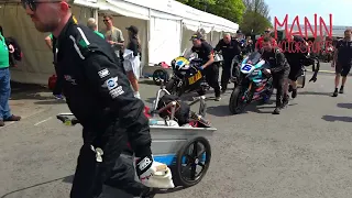 Pre-Race Action 🇮🇲 Top Bikes, Riders, and Crews on the Grid at Isle of Man TT 2024