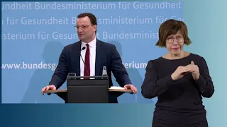 Pressekonferenz zum Gesetz zur digitalen Modernisierung von Versorgung und Pflege (Gebärdensprache)