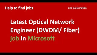 Optical Network Engineer job #DWDM #Fiber #telecom ROADM | OTN #roadm #otn #dwdm