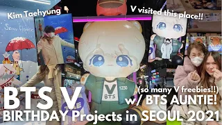 BTS KIM TAEHYUNG V BIRTHDAY Project in SEOUL 2021: BTS V Visited his BDAY Event in Seoul, Korea 💜