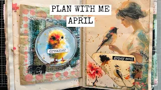 Plan with Me APRIL/Junk Journal Planner/New Digital Kit! 🐥