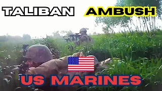 US Marines Ambushed by a Taliban Machine Gunner Hiding in Tall Grass