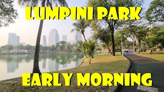 BANGKOK Lumpini Park Relaxing Walk Early Morning 07:30