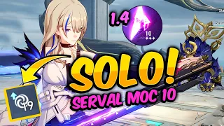 SOLO Run with Serval in 1.4 Memory of Chaos Stage 10 First & Second Half | Honkai: Star Rail