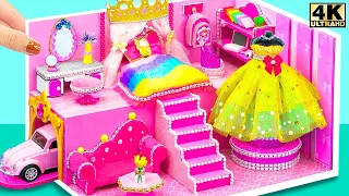 Design Princess Dress and Make Queen Bedroom in Pink Miniature House for Two ❤️ DIY Miniature House