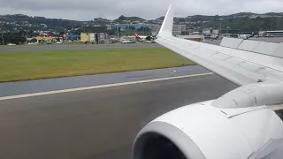 Windy Wellington NZ, 737 landing with crew announcement.