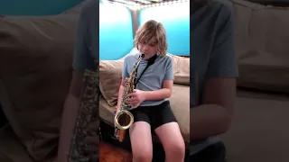 Maximo practicing Baby Shark on the sax