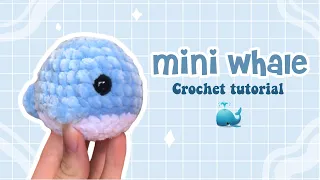 Crochet mini whale tutorial 🐳 | Easy Amigurumi pattern for beginners